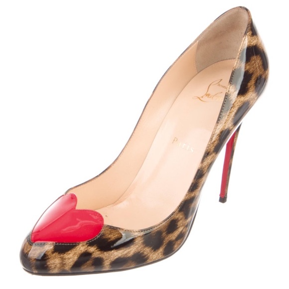 Christian Louboutin Shoes - ❤️✨RARE✨ Christian Louboutin patent cheetah print with HEART pumps❤️ Size 39.5